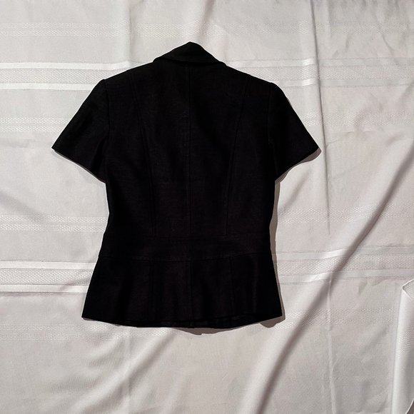 Louben Black Linen Short Sleeve Suit Jacket - Picture 6 of 9